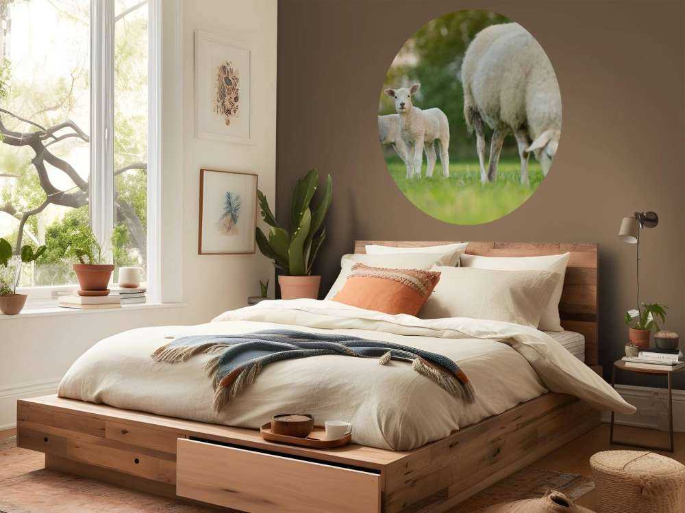 Mother sheep with lambs