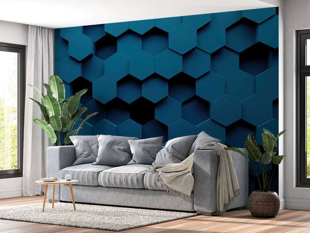Dark blue hexagons