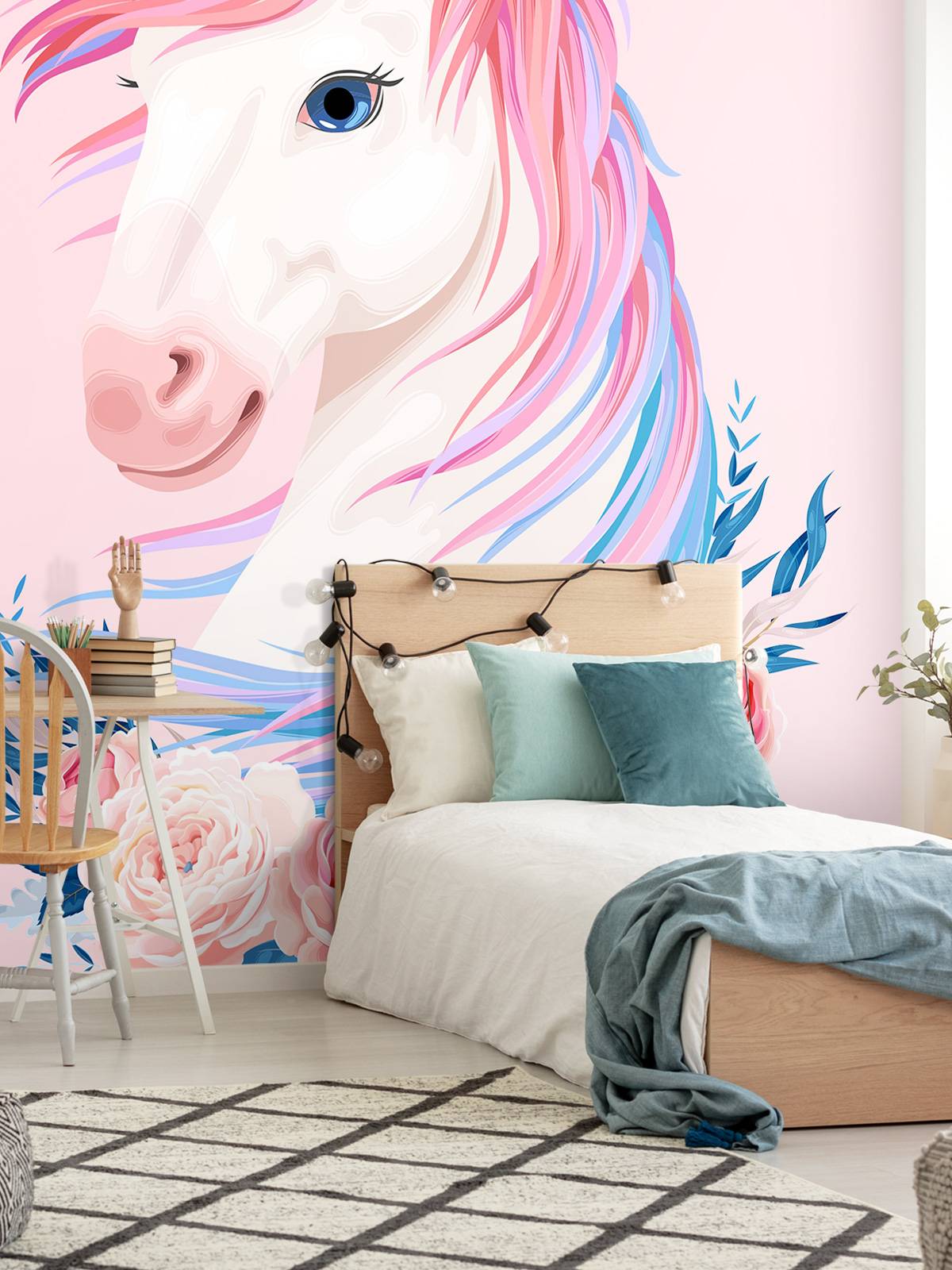 Unicorn with flowers