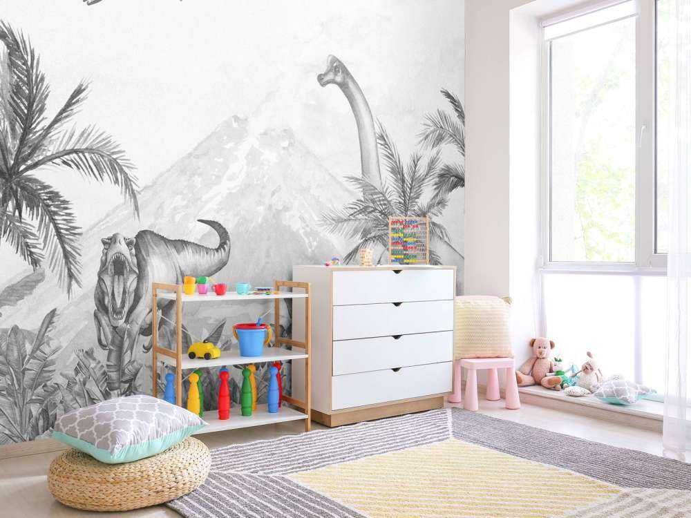 Dino's in black and white