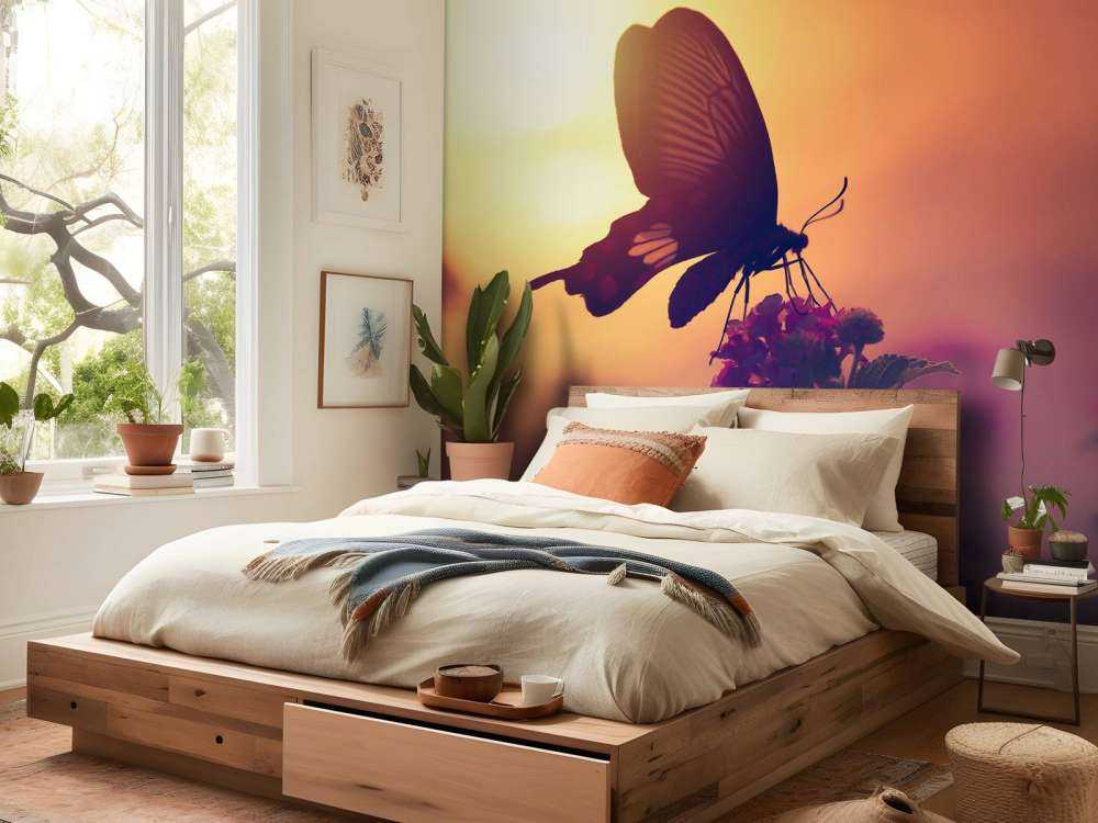 Butterfly with sunset