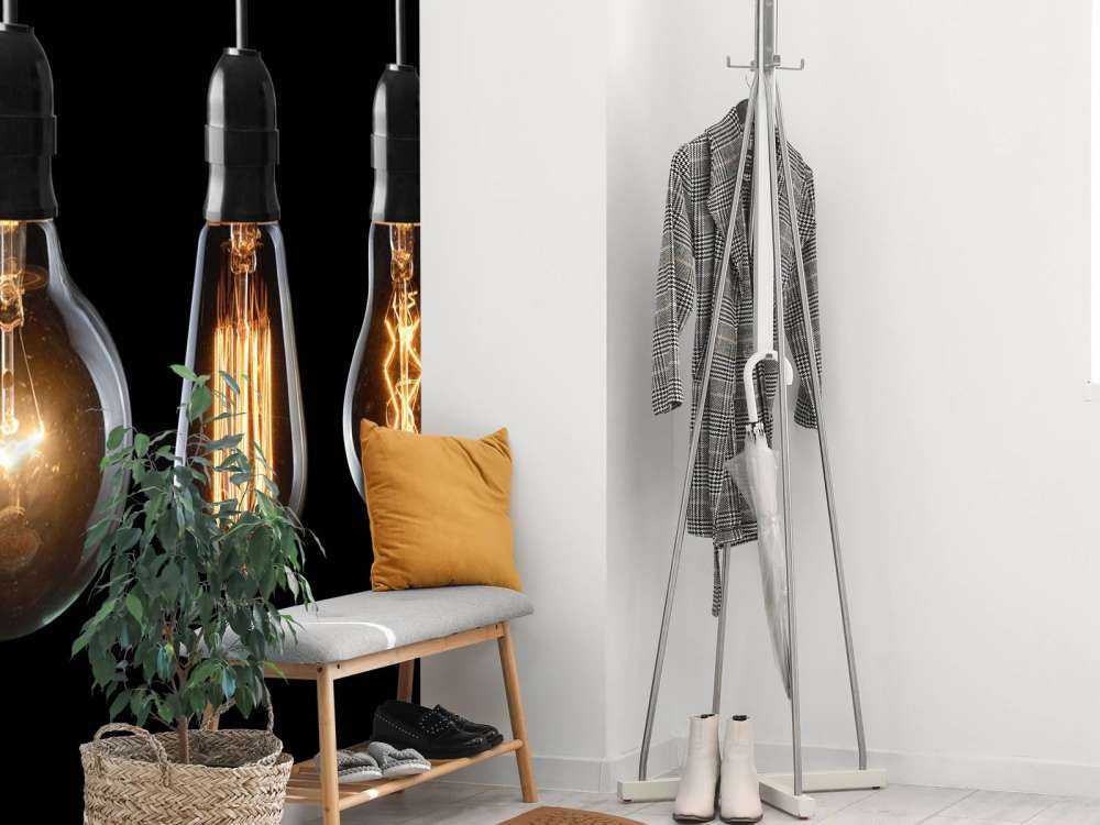 Lamps on a black background