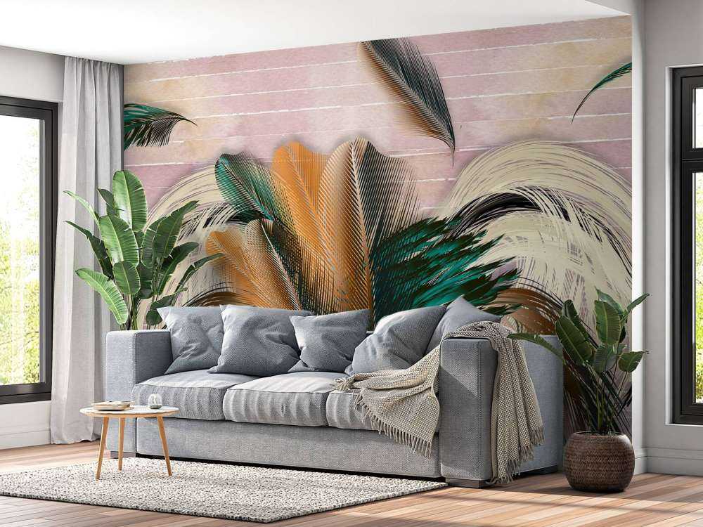 Feathers in flower shape