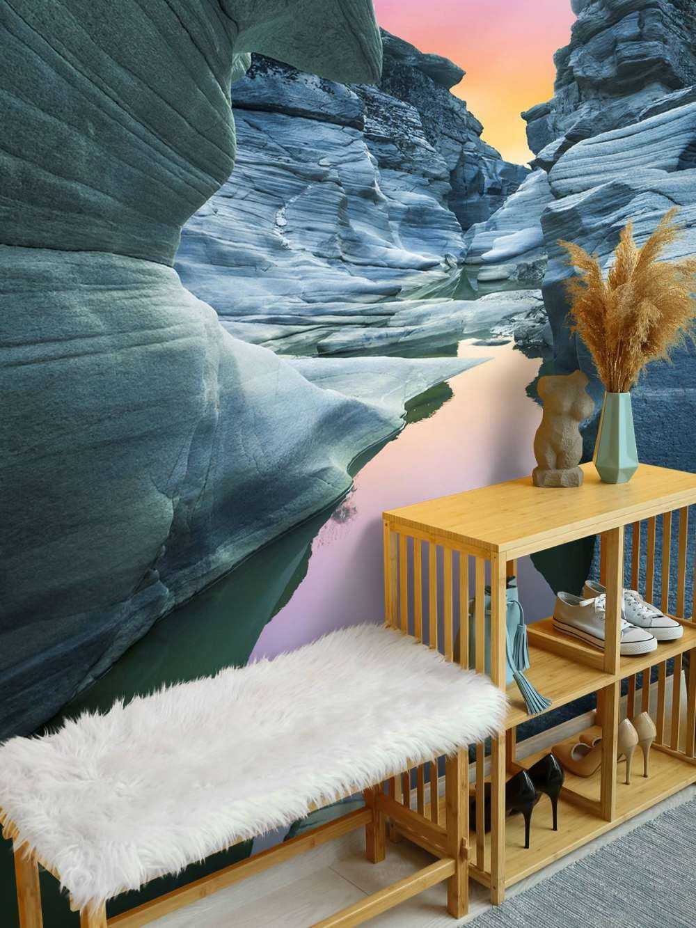 Cave with coloured sky