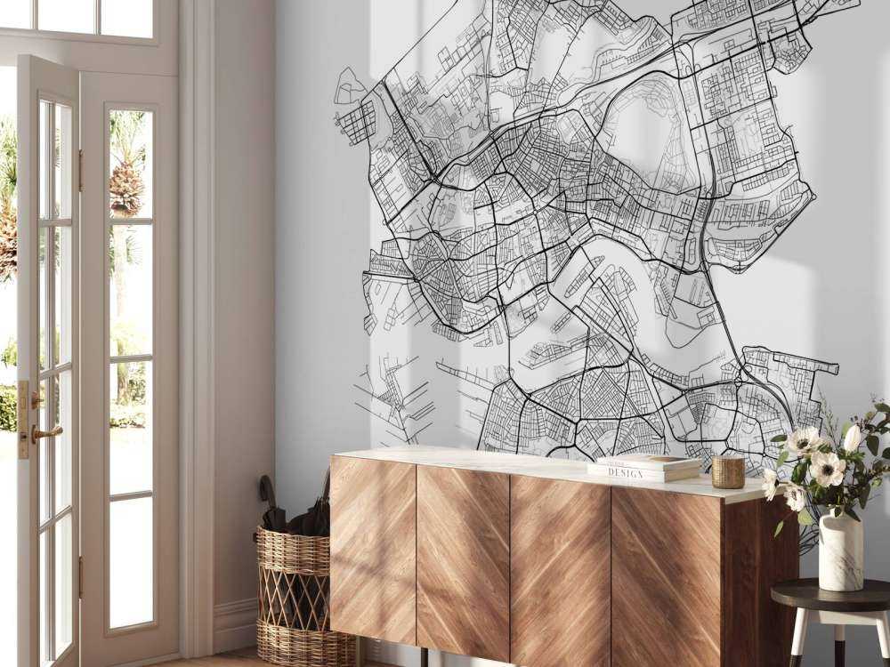 Map of Rotterdam, white