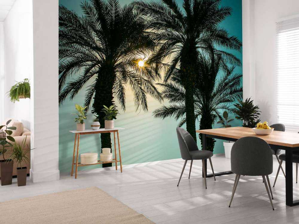 Silhouette of palm trees