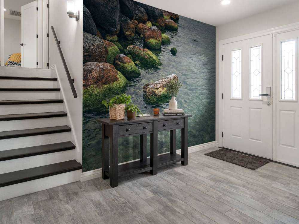 Rocks at mountain lake