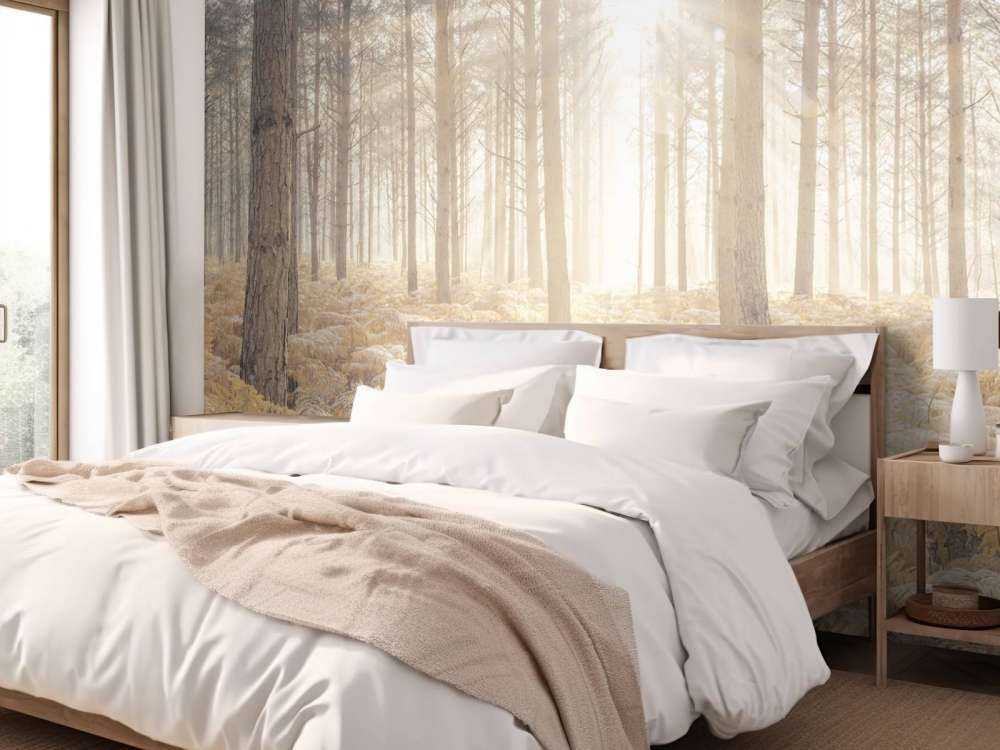 Sun rays in the cold forest