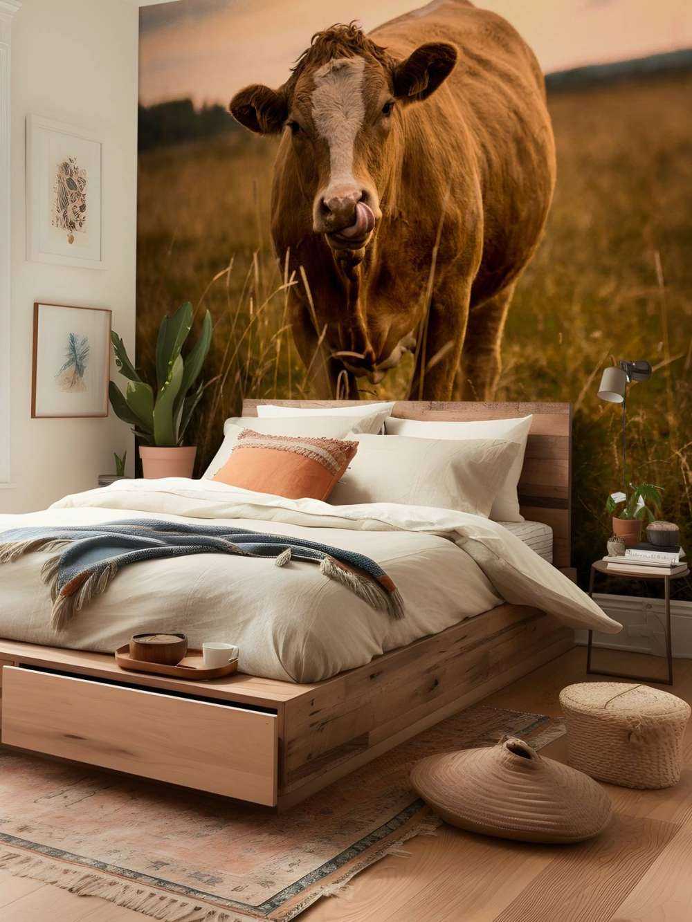 Cow with tongue in nose