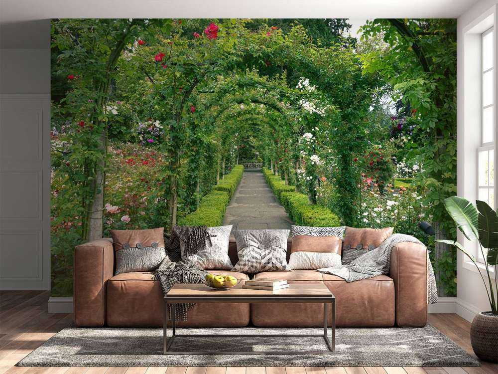 Path through rose garden