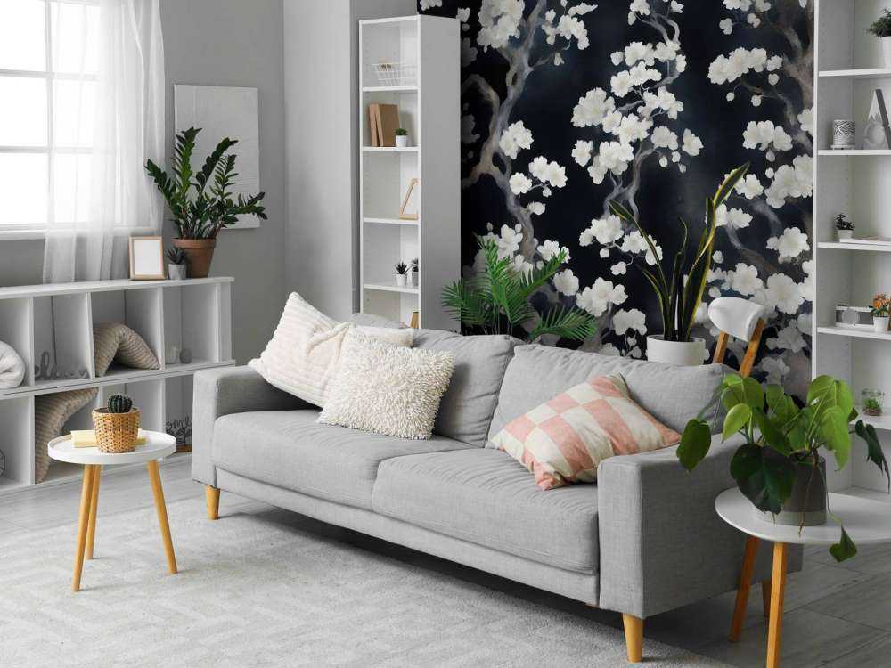 Wonderful blooming forest - black