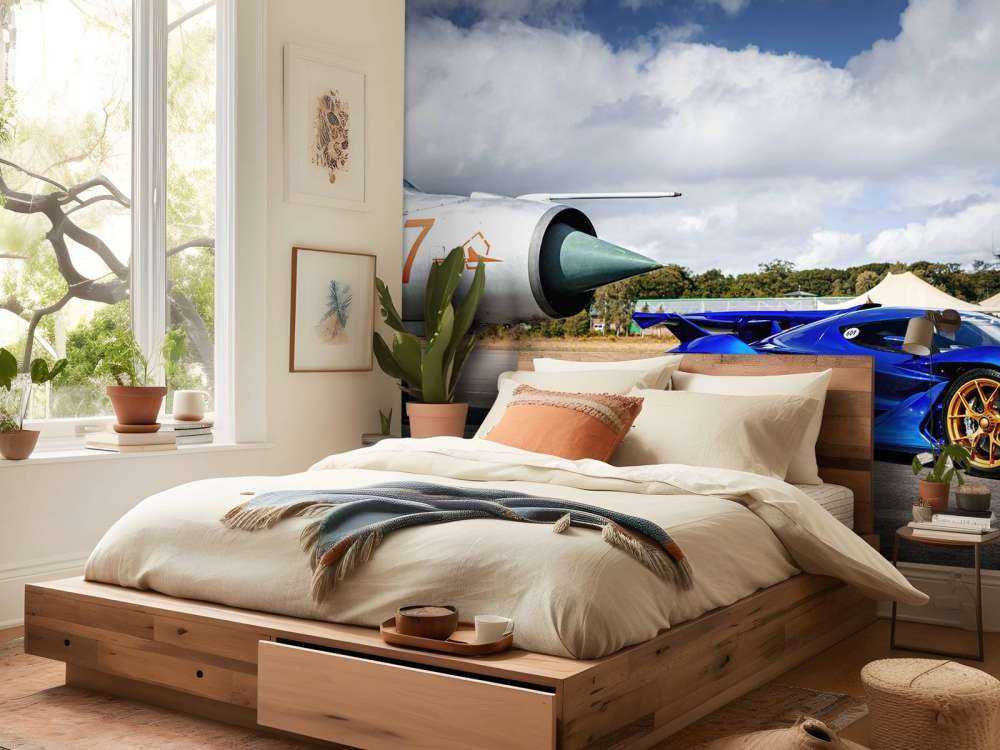 Futuristic supercar at the airport