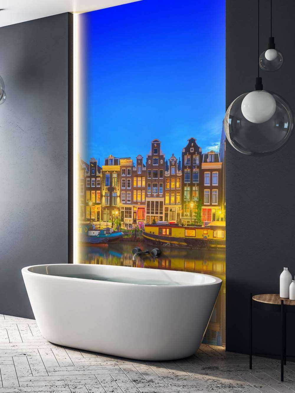 Amsterdam canal at night