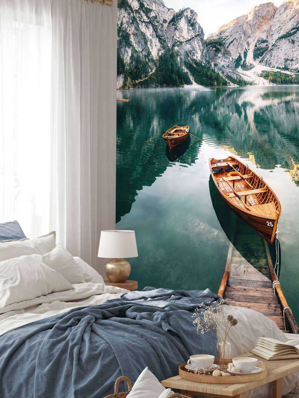 Boats in Italian lake