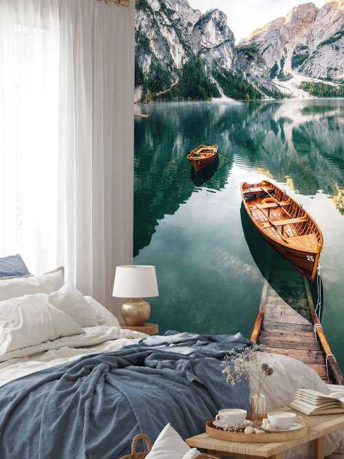 Boats in Italian lake