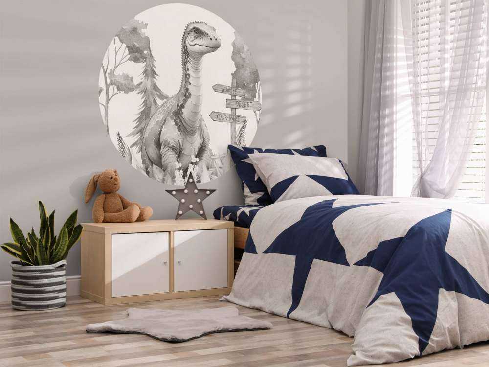 Baby brachiosaurus in the beige jungle