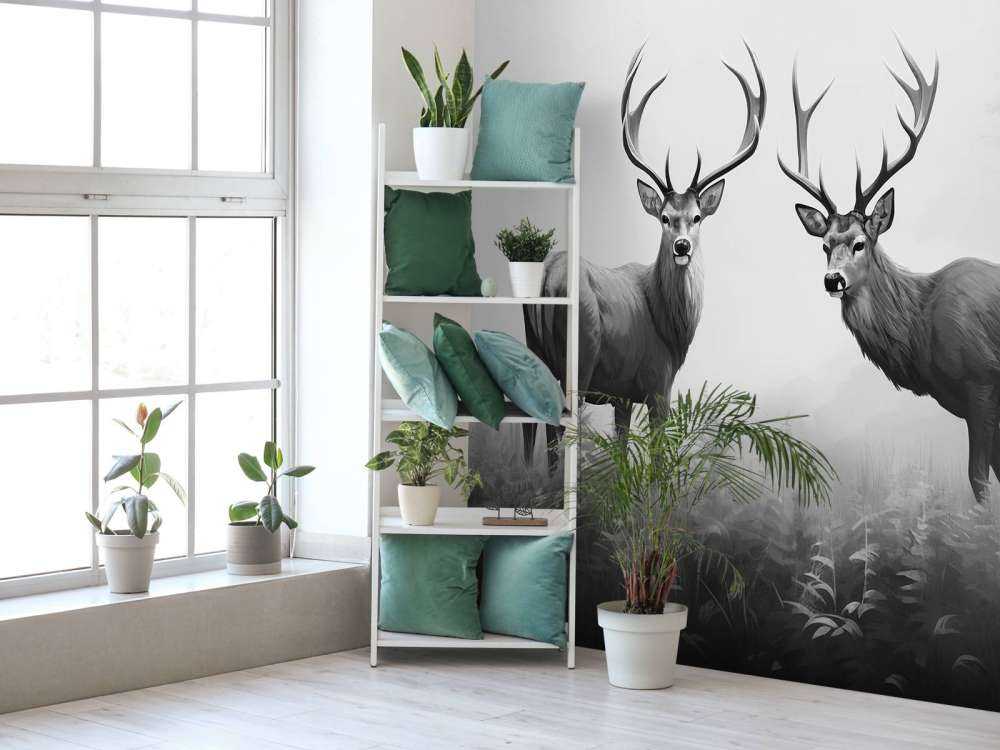 Foggy Forest Deer Symmetry