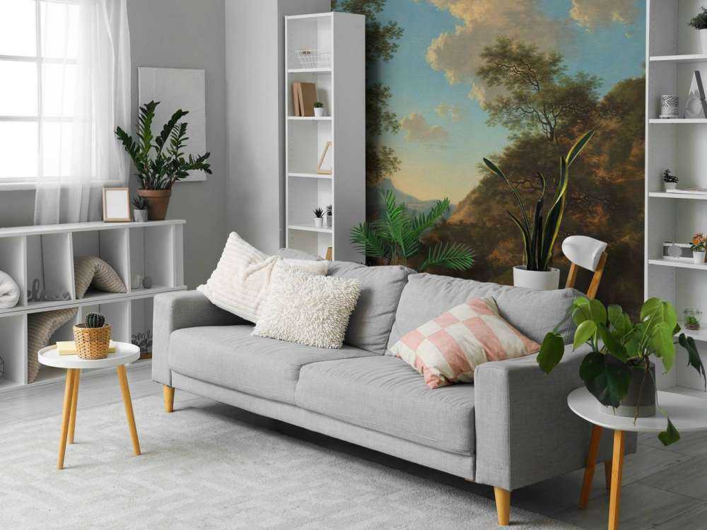 Italian landscape with artist