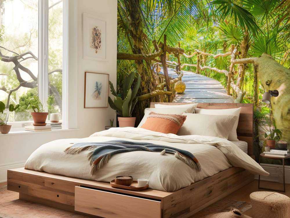 Tropical jungle bridge