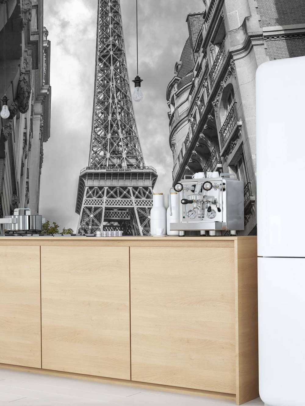 Eiffel Tower black and white