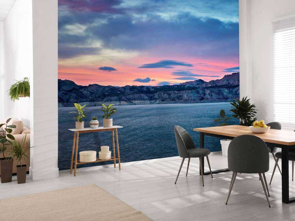 Lake with sunset