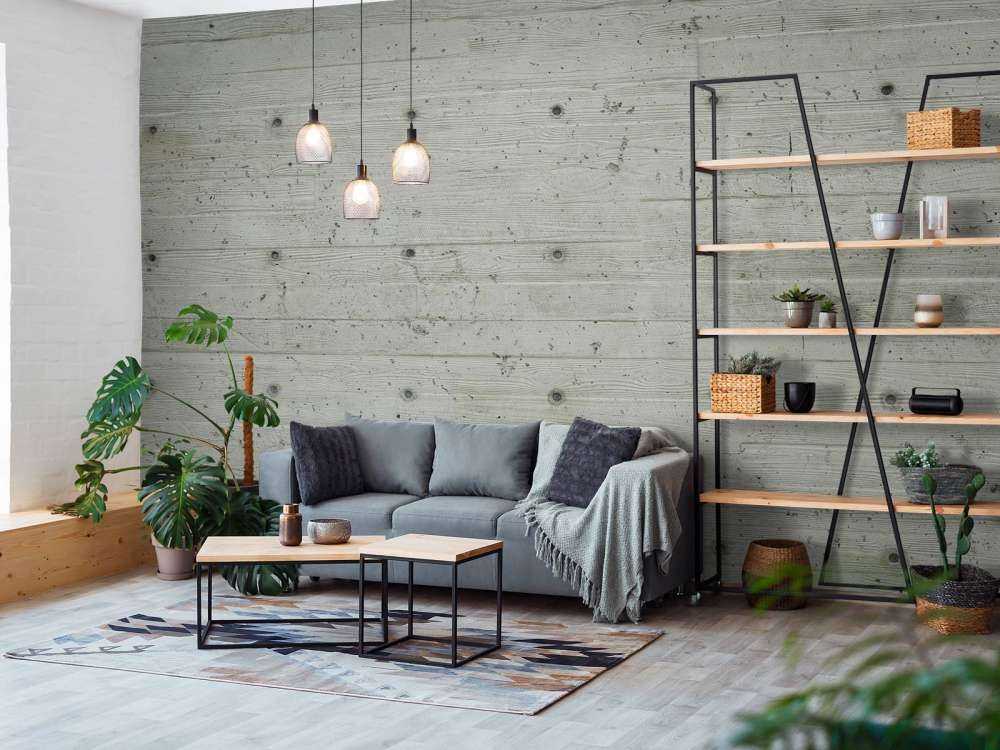 Concrete with wood look