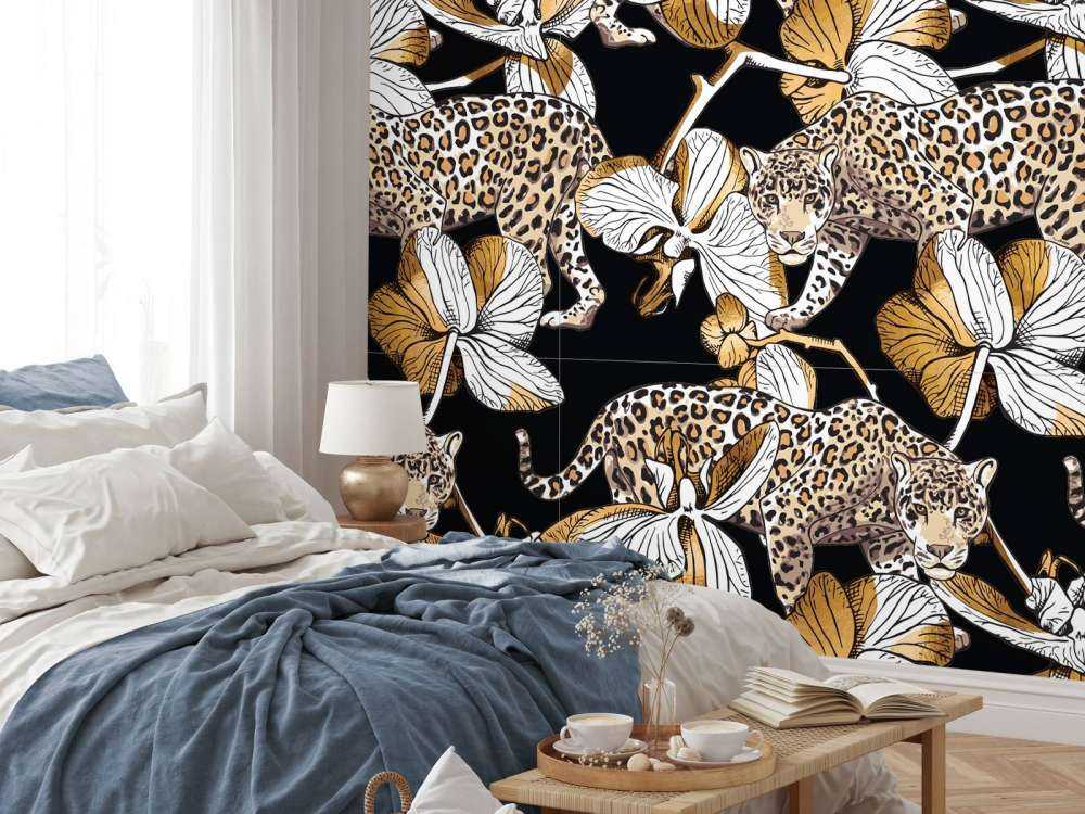 Jaguars between the orchids