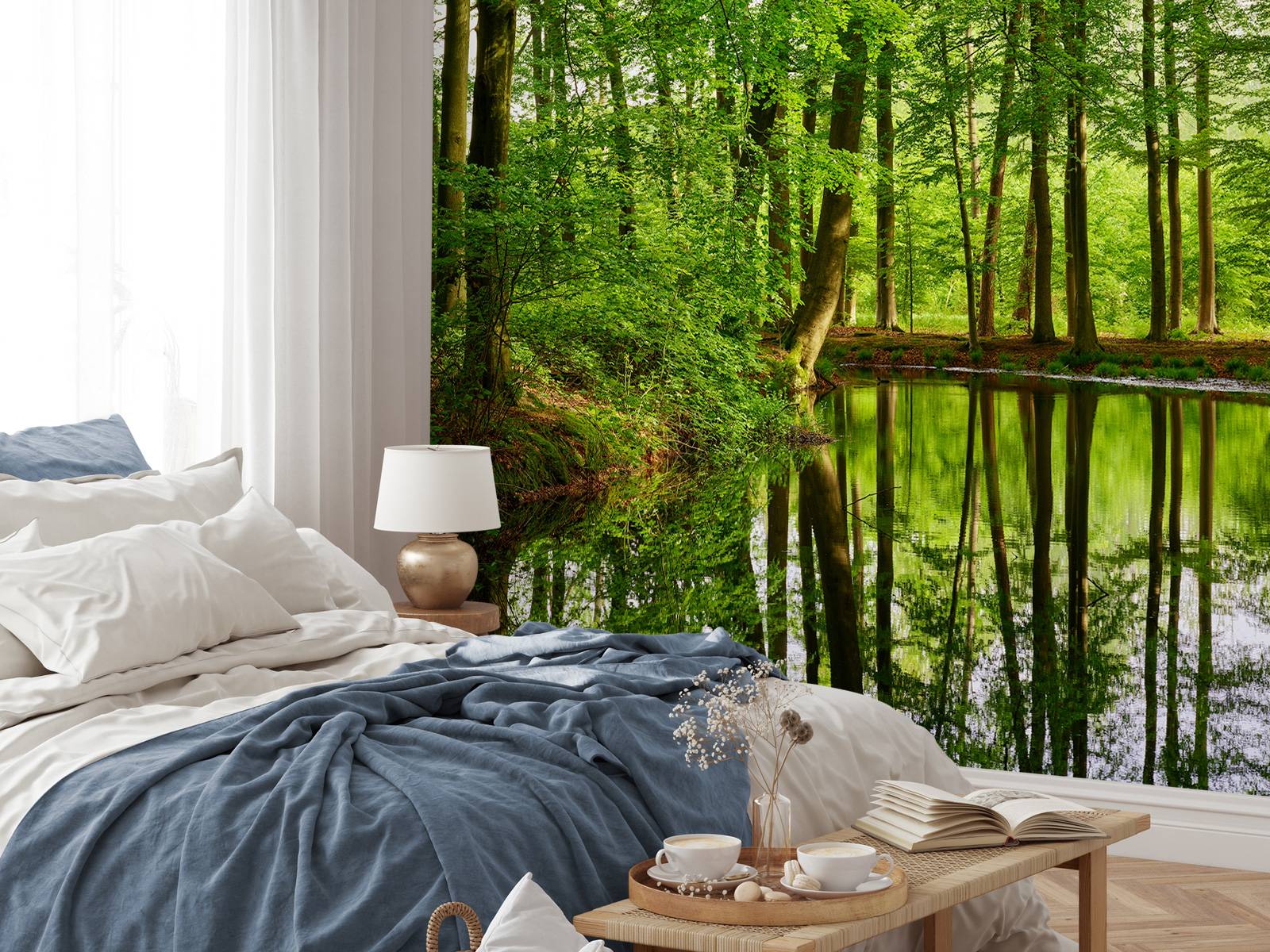 Reflection of trees in water