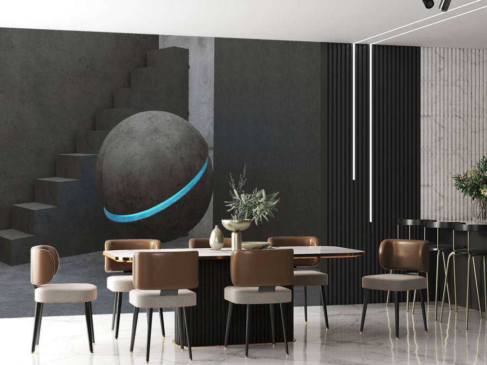 Staircase with a 3D ball