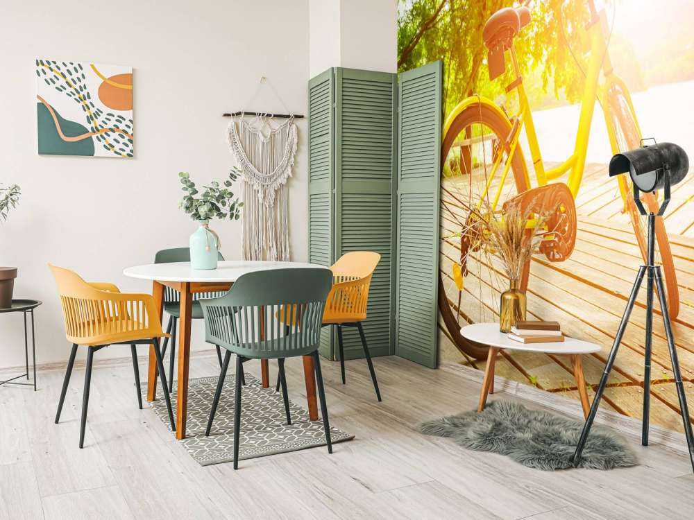 Yellow bike on jetty