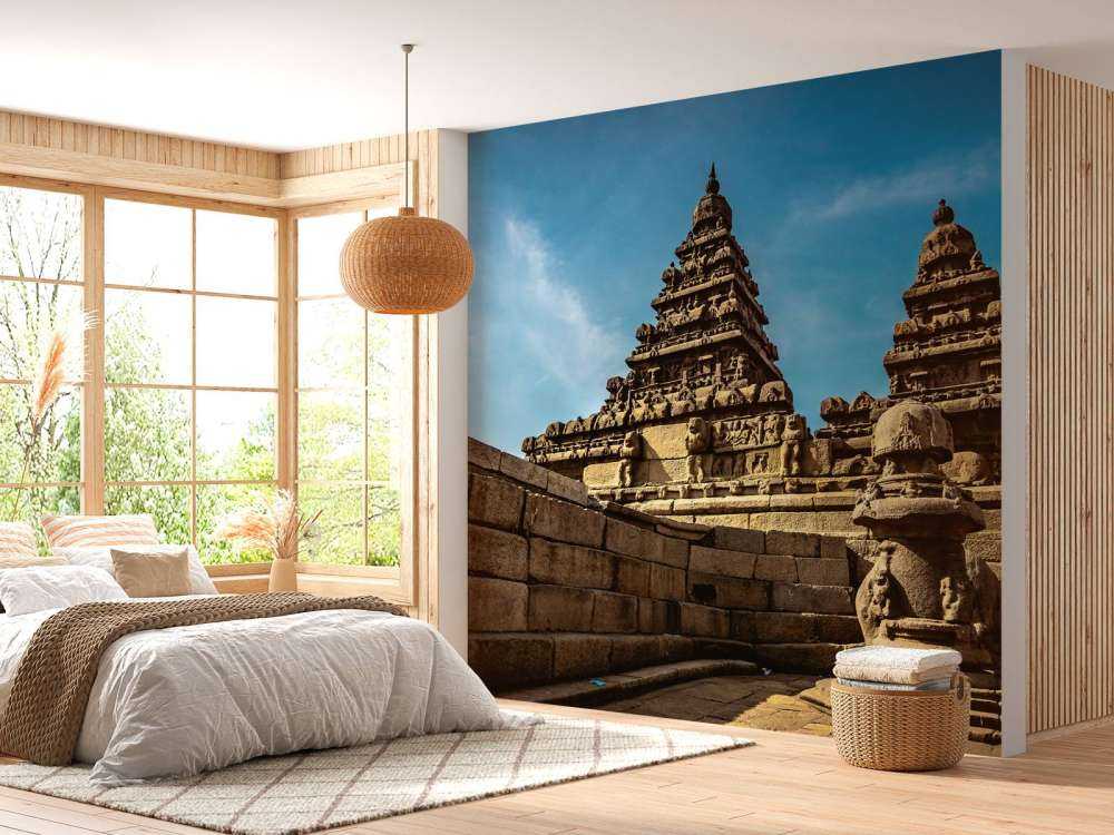 Tempels met blauwe lucht