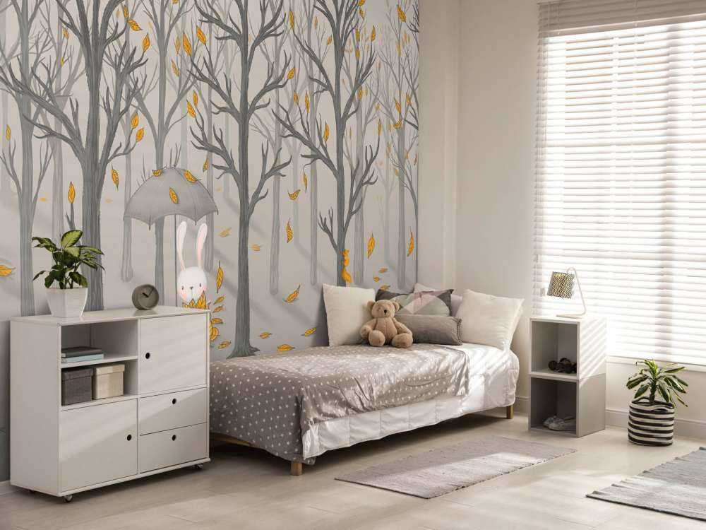 Rabbit under the leaves