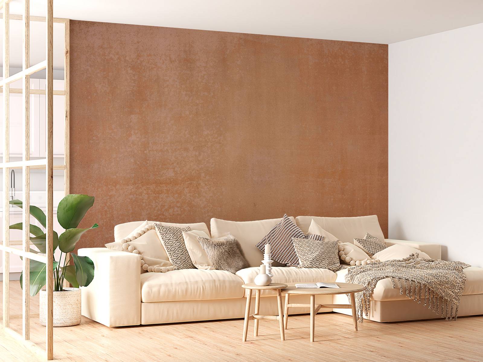 Terracotta concrete with sweeps
