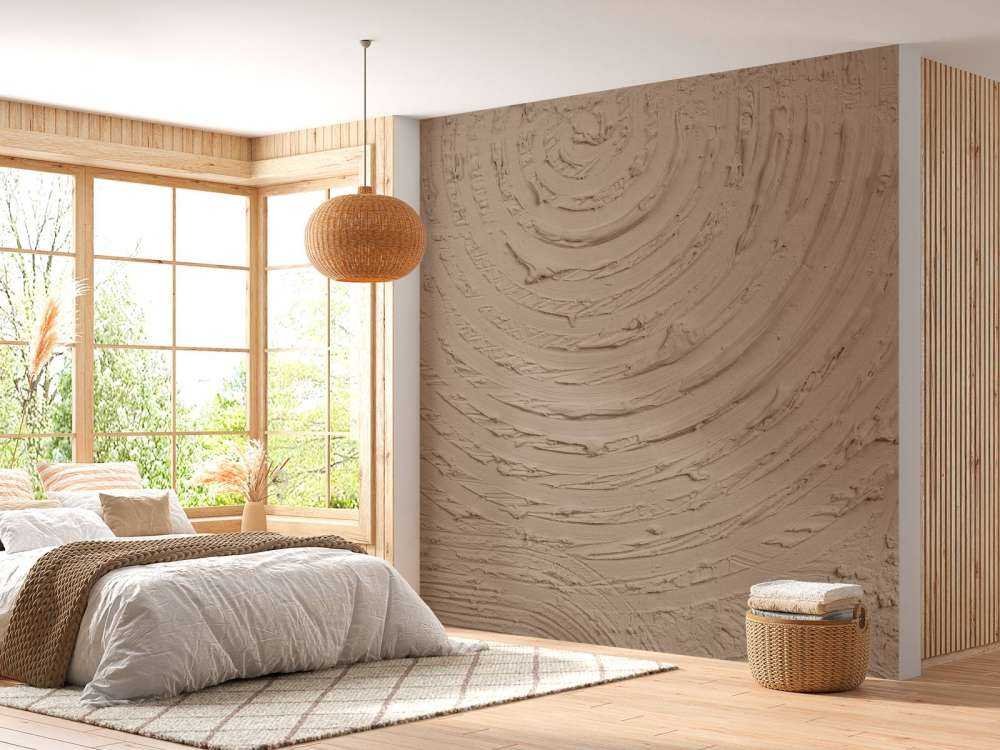 Round shapes and lines in taupe
