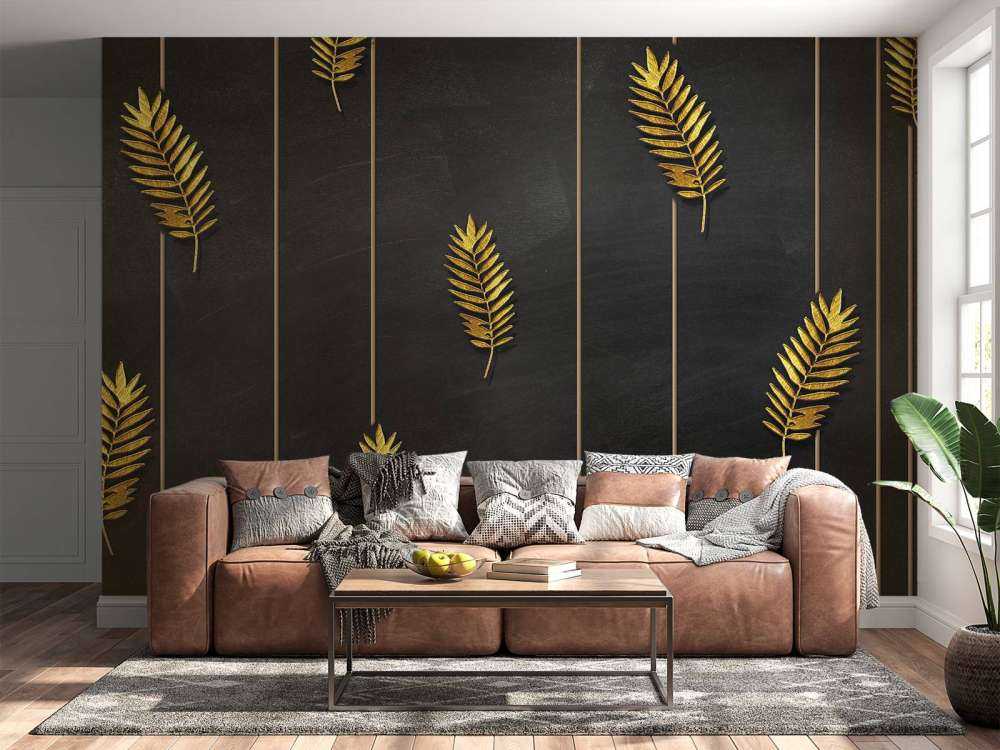 Golden tropical leaves