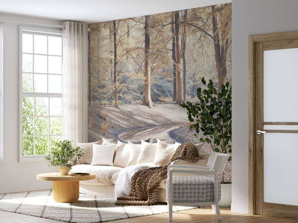 Stream in forest - pastel