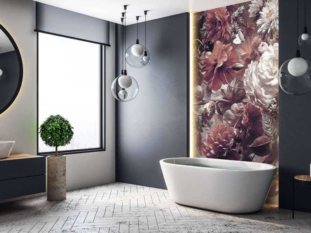 Big bouquet with orange poppies