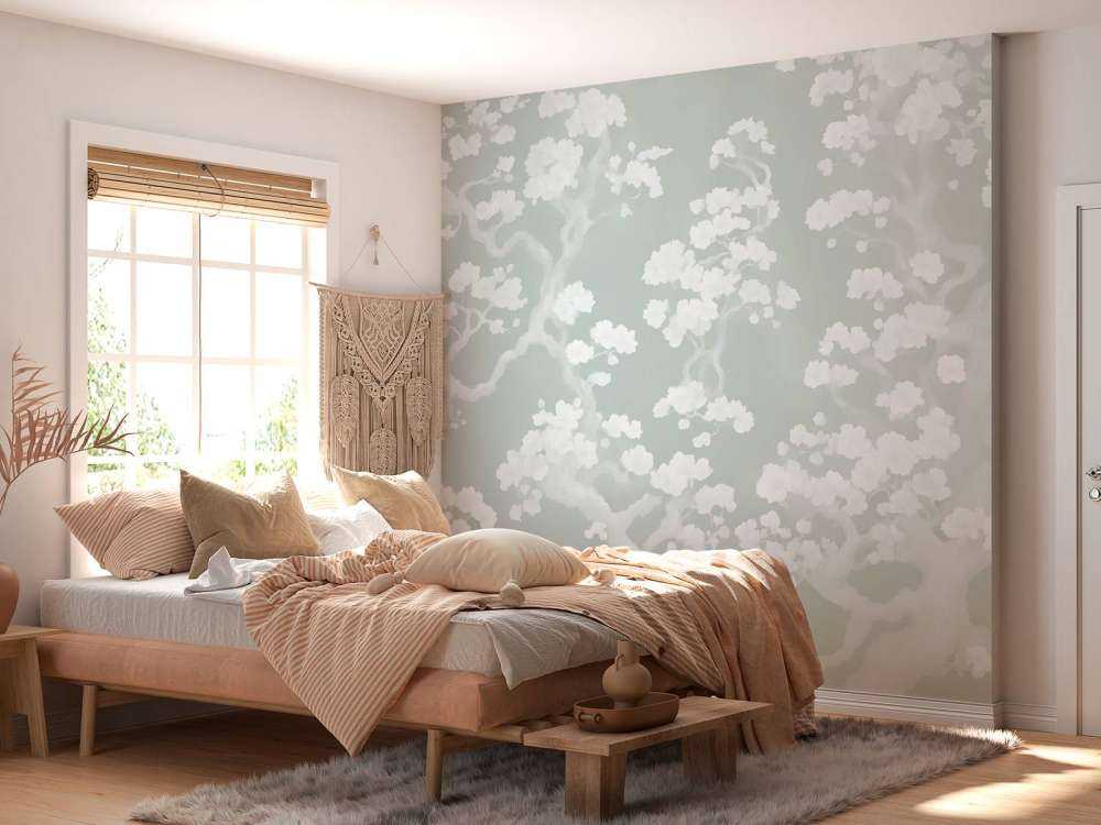 Wonderful blooming forest - mint green