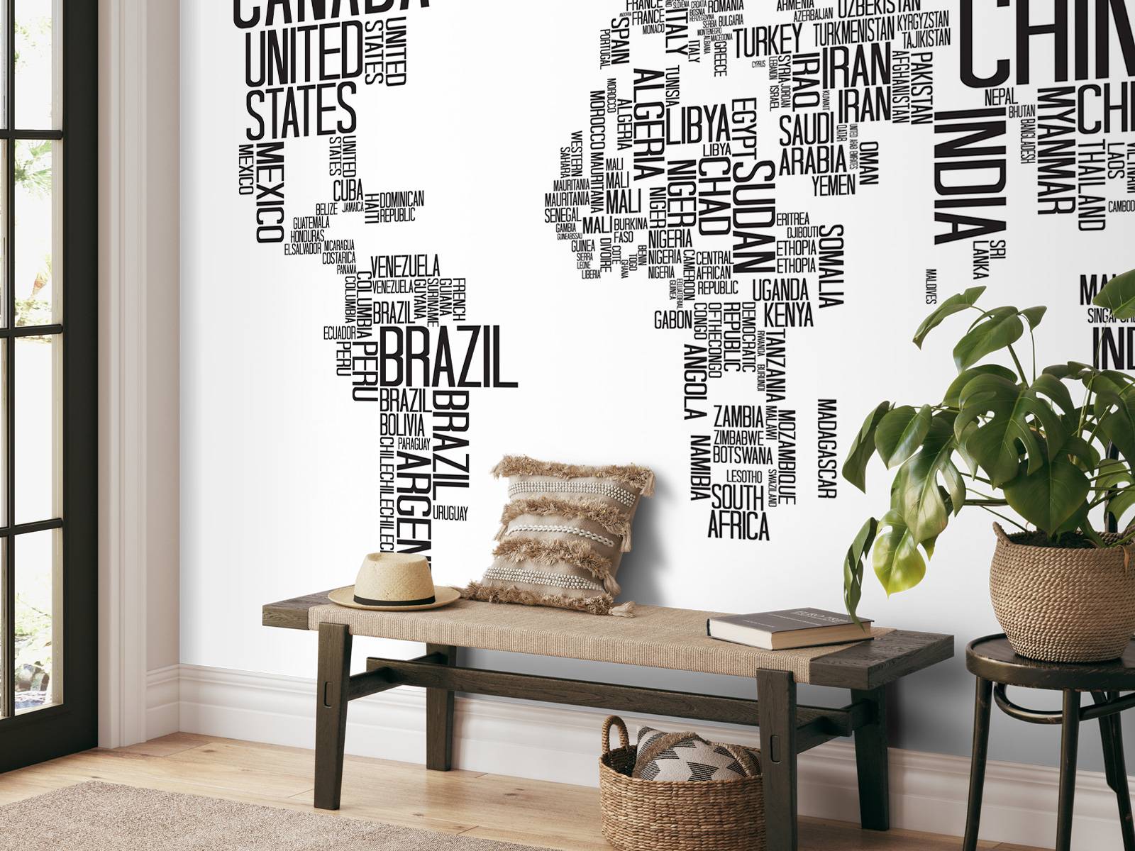 Typographic world map
