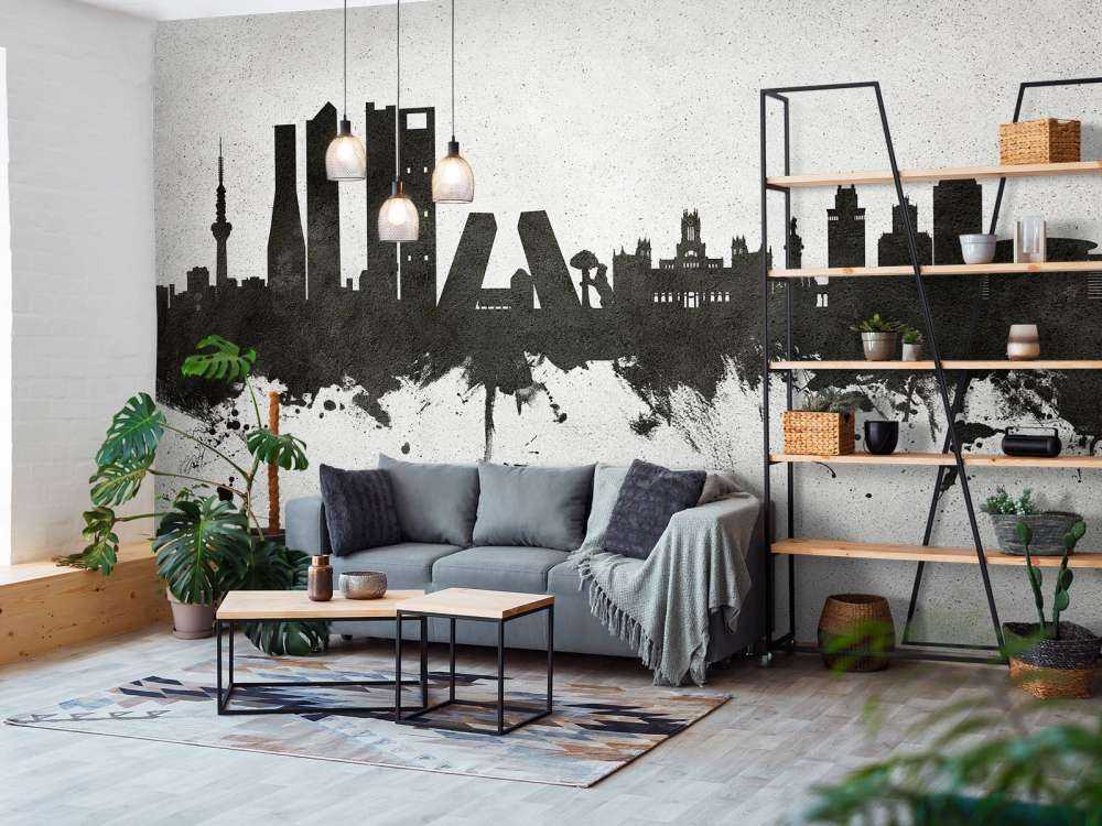 Watercolor skyline, Madrid