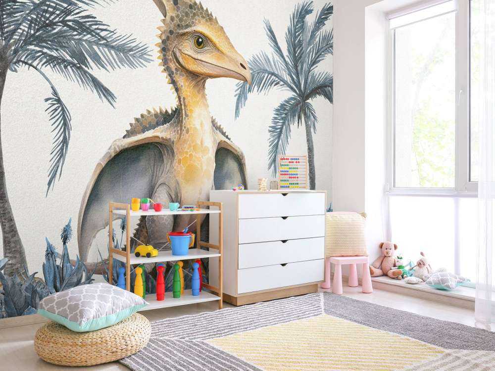 Baby pteranodon in the blue jungle