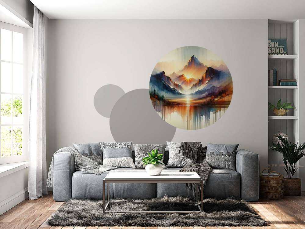 Watercolour Abstract Mountains Landscape