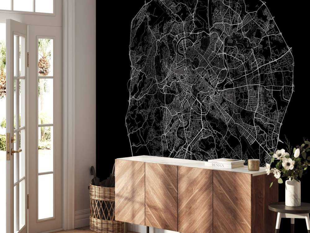 Plattegrond van Rome, zwart