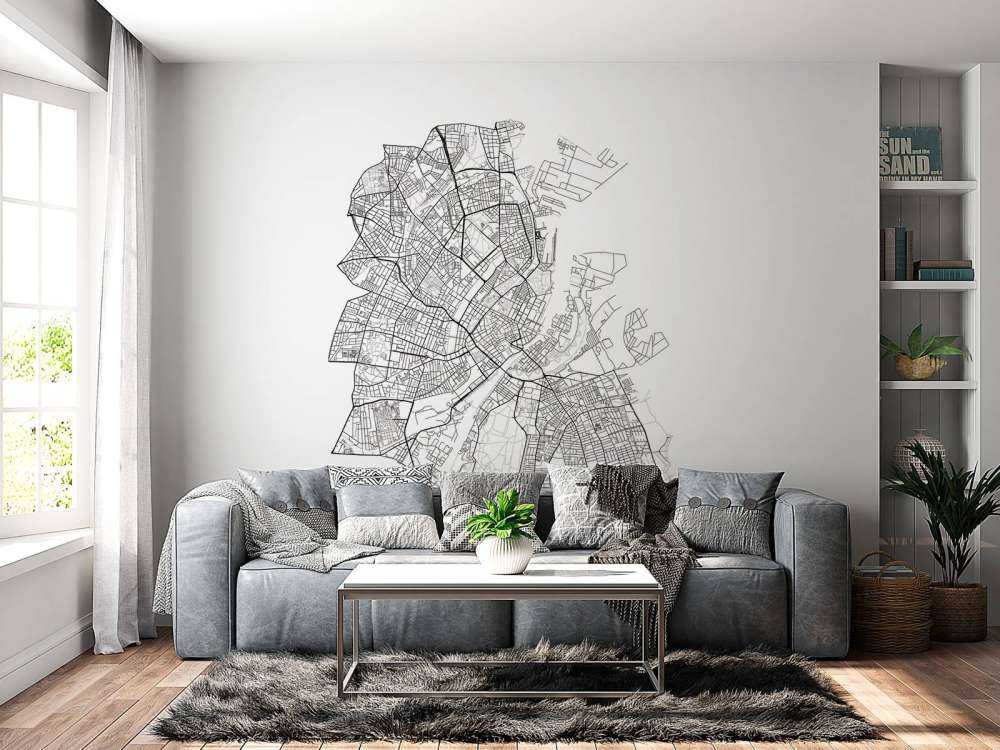 Plattegrond van Kopenhagen, wit 