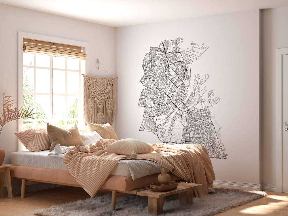 Plattegrond van Kopenhagen, wit 