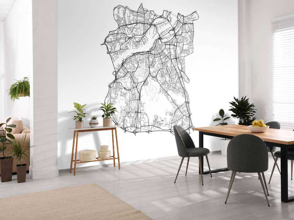 Plattegrond van Gotenburg, wit 