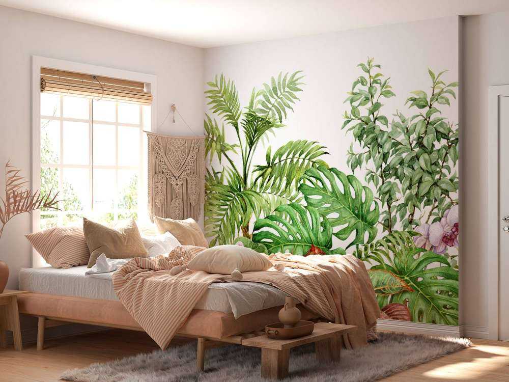 Tropical plants in watercolour