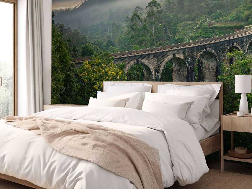 Railway bridge through jungle