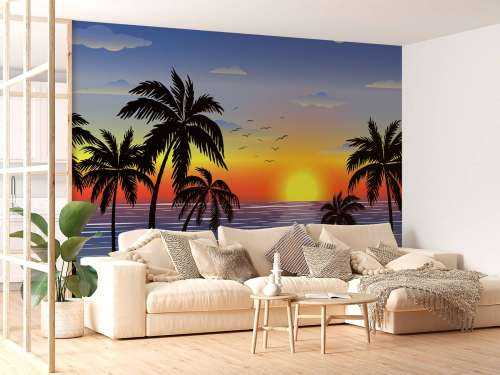 Blue, orange sunset