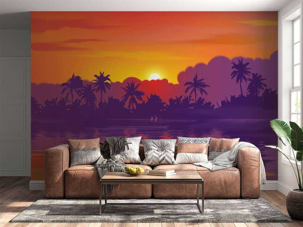 Colored sunset